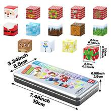 Bloques magnéticos, cubos de construcción de rompecabezas 3D, juego de apilamiento STEM genial para niños y niñas, rellenos de calcetines navideños, recuerdos de fiesta navideña y regalo de Halloween - Multicolor - Ver 8