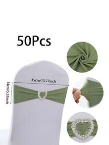 10/50 件 14*35 厘米蝴蝶结椅背套，带心形扣滑块，弹性椅套带绑带，适用于婚礼、派对、洗礼、情人节装饰（鼠尾草绿/红色/勃艮第红/古金色） - 彩色 - 查看 19