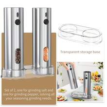 Rechargeable Electric Salt And Pepper Grinder, Adjustable Coarseness, LED Light, One-Handed Operation, Convenient For Home Use, Outdoor Picnics, Or As A Holiday Gift! Kitchen Gadget, Available In Single Or Double Pack. - Multicolor - View 5