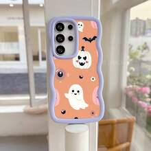 Halloween Cute Cartoon Pumpkin Ghost Phone Case Lightweight Shockproof Anti Yellowing Cover for  17 17 Pro 17 Air 17 Pro Max 16 Pro Max 16e 15 Plus 14 13 12 11 XS XR X - Mauve - Übersicht 3
