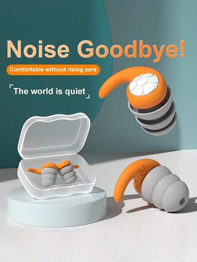 Ljudisolerande öronproppar med förvaringslåda, återanvändbara silikonöronproppar, brusreducerande simöronproppar, vattentäta och ljudisolerade simöronproppar, brusreducerande öronproppar för sömn, för att sova, simma, studera, arbeta, konserter och hörselskydd, perfekt för resor och hemmabruk, resetillbehör, resematerial