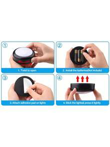 13 Color Variable LED Spotlights, Battery-Powered, Dimmable Cabinet Lower Light, Push-Light Battery-Powered Night Light, With 1 Wireless Remote Control, Suitable For Cabinet Shelves, Wardrobes, Display Boxes - Multicolor - View 11