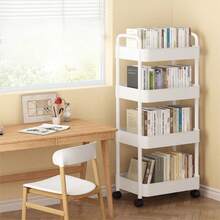 3-Tier Rolling Cosmetic Organizer Cart, Plastic Independent Multi-Function Hand Push Cart With Rotating Trays, Easy Assembly, Multipurpose Storage For Office, Bathroom, Kitchen, Pantry - No Electricity Required