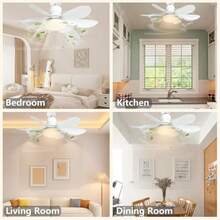 1pc Multifunctional E26/E27 Smart Socket Ceiling Fan, Noiseless Ceiling Fans Dimmable LED Lights, Small Light Bulb/Ceiling Fan, Easy Install, Ideal For Bathroom, Bedroom, Kitchen, Living Room - 白色 - 查看 2