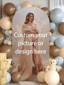 Customized Arch Photo Backdrop, Pink Chiara Wall Decor For Birthday, Wedding. Durable Fabric Indoor Outdoor Event Party (Stands Not Included) - Multicolor - View 3