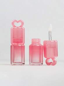 1支3毫升小容量渐变粉色心形镂空盖细刷唇彩管，渐变刷唇油瓶小容量塑料唇彩瓶化妆品空管包装，价格实惠，适合作为圣诞礼物、化妆品、化妆工具、廉价商品、礼物、女士礼物、圣诞礼物。 - 彩色 - 查看 2
