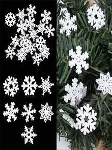 10/50/100 pièces Décorations de flocons de neige de Noël Style de combinaison de couleurs aléatoires - Idéal pour les artisanats DIY, les ornements et les décorations de cadeaux