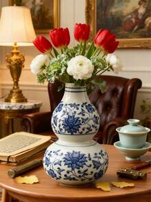 1个黑白条纹陶瓷花瓶，手绘现代简约波西米亚风格装饰，可作餐桌、厨房、书桌、书架、卧室等家居装饰品。 - 彩色 - 查看 10