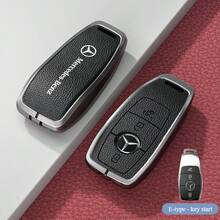 Mercedes Benz Key Fob Cover Genuine Leather With Metal Borders | Anti-Scratch Luxury Car Accessories, Carbon Fiber Keychain - Compatible With A/C/E/S/CLS/GLC/GLE/GLA/GLS Class (2017-2024) Including E200/E400/E63/W213, S550/S560, C260, A200 | Premium Key Protection Case - Multicolor - View 9