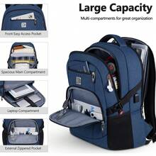 UKEIN 1PC Bagsure Travel Laptop Backpack, Business Water Resistant Laptop Backpack With USB Charging Port, College Bag For Men & Women - Màu xanh lam - Xem 4