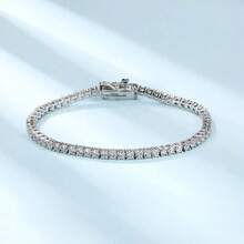 MDFUN Brățară tenis de 2,5 mm, brățară tenis din aur alb/aur galben de 18K placată cu zirconiu cubic pentru femei - Alb*2 - Vizualizare 4