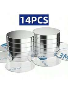 5pcs, 30x3mm Neodymium Iron Boron Super Strong Magnets - Heavy Duty Permanent Rare Earth Round Disc Magnets, Double-Sided Adhesive, Suitable For DIY Crafts, Model Building, Refrigerator Magnets, Office Supplies & Creative Projects - Silver - View 9