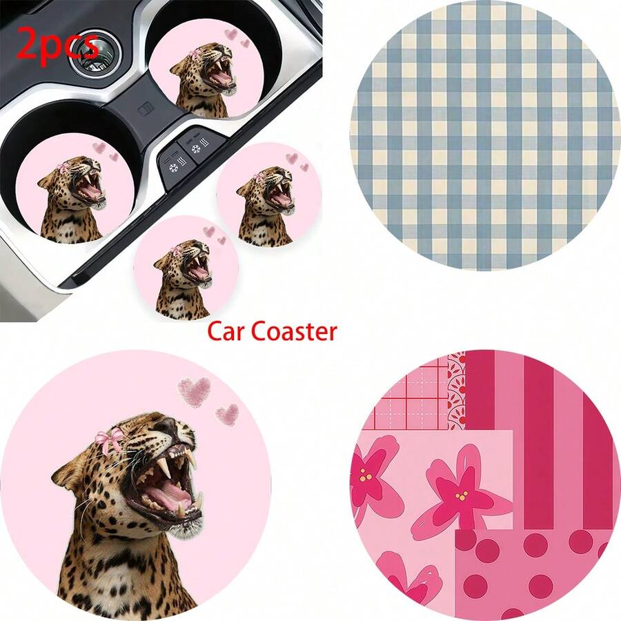 2 pezzi Sottobicchieri portabicchieri per auto, antishock, universali, di moda, accessori per interni auto, regalo per feste