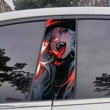 Anime-Themed Vinyl Car Decals - 2 Piece Set, Self-Adhesive Glitter Cartoon B-Pillar Stickers, High-Gloss Finish, Scratch Resistant, Waterproof, Metal Surface-Specific, Single Use - Durable PVC Vehicle Embellishment - Nhiều màu - Xem 4