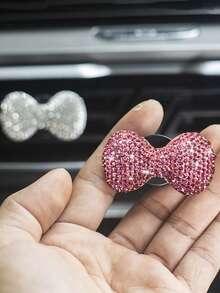 Car Air Outlet Decoration Full Of Diamonds, Shiny Bow Car Air Conditioning Decoration