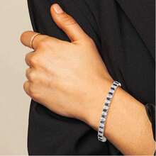 1pc Fashionable Luxury Unique 925 Silver Zirconia Geometric Square Bracelet, Suitable For Women, Wedding, Holiday, Gift, Party, Banquet