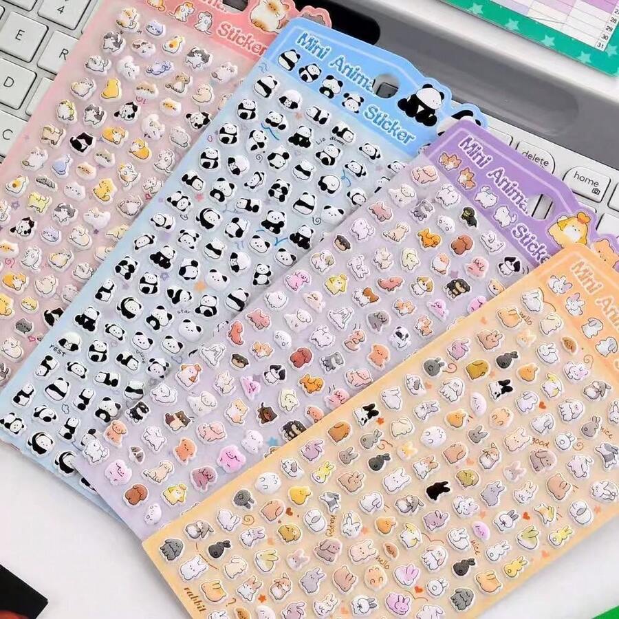 قطعة واحدة ملصق رغوي ثلاثي الأبعاد بتصميم حيوان، بطريقة جميلة، ملصق ديكور كرتوني، مصنوع من الإسفنج والبي في سي، متوفر بأربعة أنماط: باندا، جرو، أرنب، وقطة. يمكن تطبيقه على كتب الملصقات، دفاتر اليوميات، أجهزة الكمبيوتر المحمولة، والثلاجات. - متعدد الألوان - مشاهدة 1