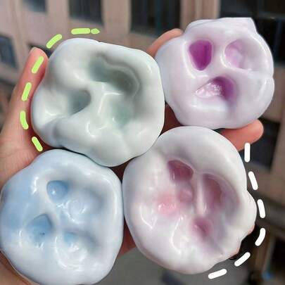 5个趣味减压软糯麻糬球，弹性麻糬捏捏乐，挤压变色，手工制作，新奇玩具，适合办公室娱乐、生日、节日派对，感恩节、复活节、万圣节、圣诞节的完美礼物，适合14岁及以上人群。