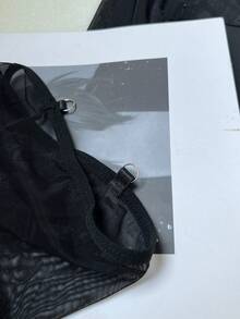 性感内衣连体衣，侧边镂空露肩上衣，无裆连体衣，少女服装，长筒袜 - 黑色 - 查看 9