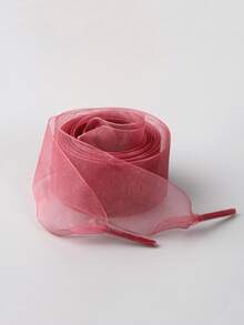 New Fashionable Versatile Sneakers With Tulle Lace Shoelaces, Transparent Lace Shoe Strings Ballerina Style Decor, Small White Shoes Decorative Cords