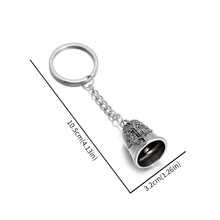Men's Heavy-Duty Zinc Alloy Guardian Angel Wing Bell Keychain – Vintage Motorcycle Accessory With Bell, Durable Metal Key Ring, Celtic Knot Pendant, Perfect Riding Gift, Stylish Motorcycle Keychain - 銀色 - 查看 5