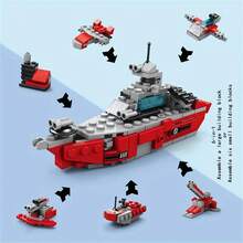 Bộ đồ chơi khối xây dựng hạt nhỏ 6 trong 1 Lele Brother, Xe vận tải quân sự, Pháo, Súng cối, Máy móc xây dựng, Trực thăng, Khối xây dựng lắp ráp sáng tạo, Đồ trang trí trong nhà, Đồ trang trí nhà cửa, Tháo rời thành 6 mảnh, Quà tặng sinh nhật hoàn hảo (Không có hộp quà) - Nhiều màu - Xem 5