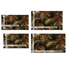 1 Piece Tropical Green Leaf Area Rug With Gold Diamond Texture, 800g/M², Seat, Machine Washable, Easy To Install - Suitable For Living Room, Bedroom, Dining Table, Etc., Living Room Carpet - Multicolor - View 7