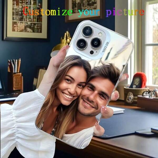 1pc Personalized DIY Custom Photo Design, Customize Your Name, Eternal And Fashionable. 1pc Eternal Custom Matte Black Wedding Lens Frame Phone Case, SuitaCompatible With Applepple XR, 11, 13, 14, 15 And 16 Pro Max. It Is Clear, Fashionable, Colorful, Cute, Minimalist, And Perfectly Matches Your Phone. It Is A Unique Personalized Gift For Friends, Girlfriends And Mothers.