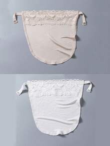 1pc New Premium Strapless And Anti-Lightning Monodeluxe Silk Camisole With Lace Edges And Mock Collar