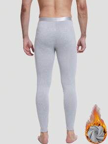 CXYIN 1 pezzo Leggings termici imbottiti da uomo, confortevoli, non deformabili, pantaloni caldi per uomo, adatti per autunno/inverno, riscaldanti - Grigio - Visualizzare 4