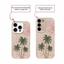 度假风时尚 TPU 1 件装 TPU 材质优雅复古建筑椰树图案手机壳，适用于 Smartphonig/Redone 17 Pro Max，春季礼物 - 白色 - 查看 7