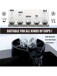 1 pieza Lavadora de tazas automática de alta presión de acero inoxidable para uso doméstico, grifo de cafetería sin necesidad de limpieza - Multicolor - Ver 1