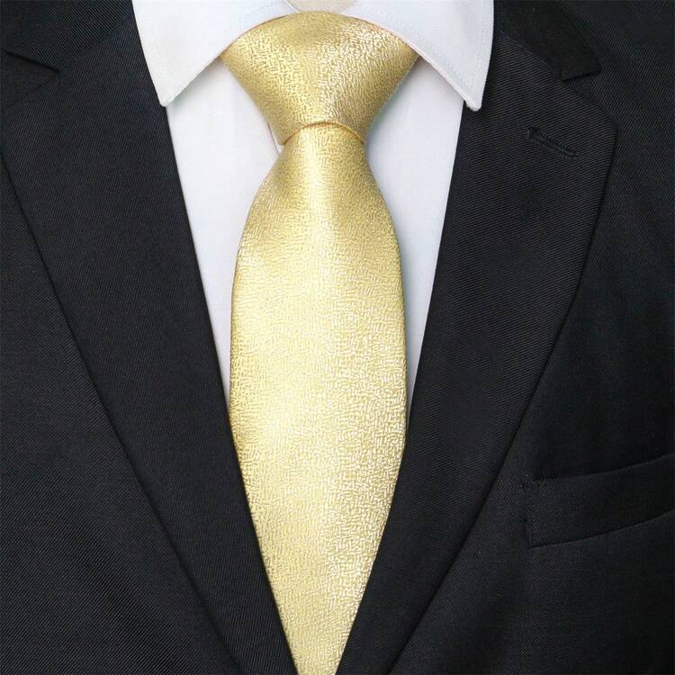 1pc/2pcs/3pcs/5pcs Men's Gold Floral Necktie, Pocket Square, Silver Tie Clip, Cufflinks And Lapel Pin Combination Set, Suitable For Workplace, Business, Meetings, Weddings, Graduations And Other Occasions, Great Gift For Men's Birthday, Thanksgiving, Christmas, New Year - Gold - View 12