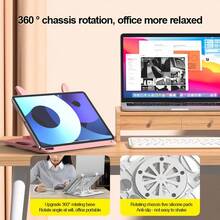 360° Rotatable Tablet Laptop Stand, Universal ABS Portable Folding Support, Non-Slip Silicone Pads, Easy Angle Adjustment For Office, Learning, Drawing - Multi-Device Holder - 彩色 - 查看 6