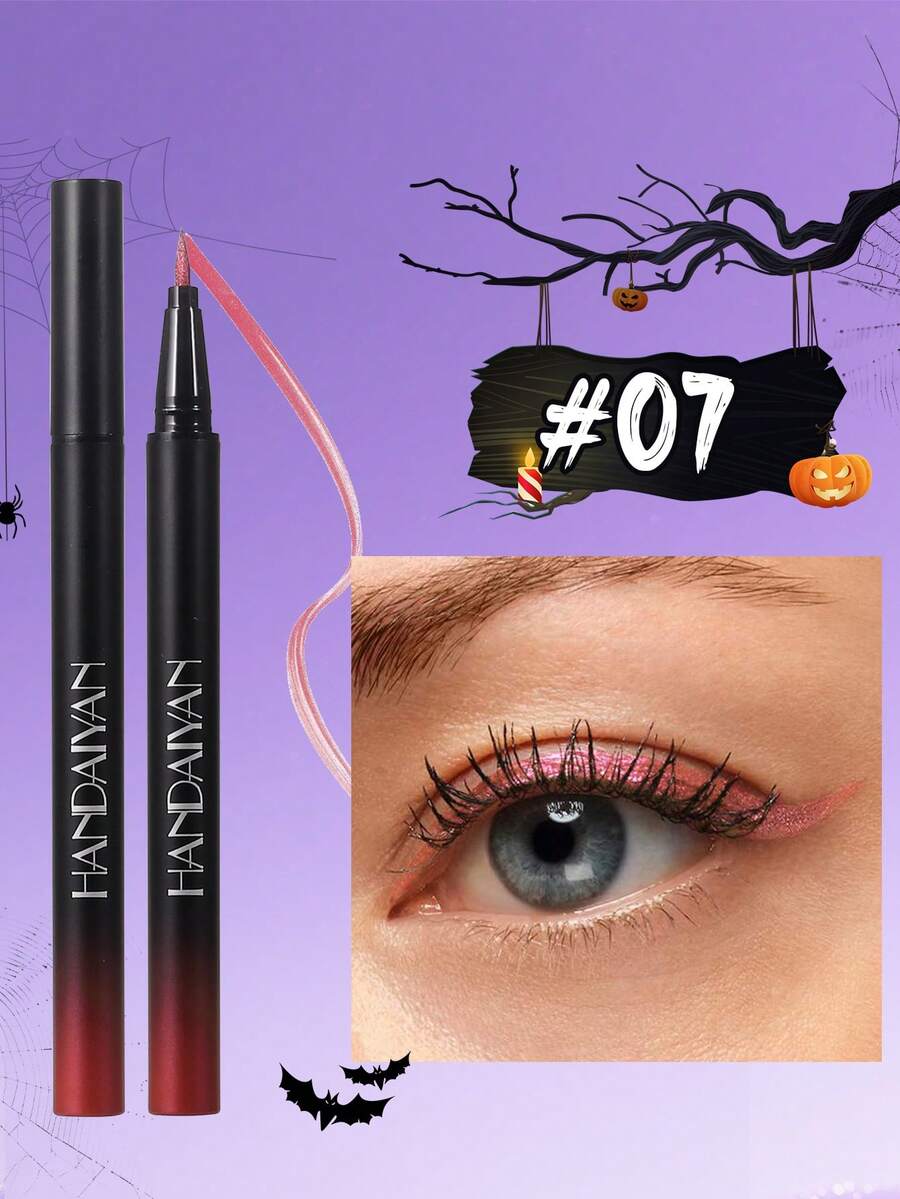 HANDAIYAN Waterproof, Smudge-Proof, Quick-Drying Metallic Eyeliner Pencil, Long-Lasting Pearl Finish, Suitable For Halloween, Costume Play, Parties, Christmas, Autumn/Winter Makeup - 07 - 查看 1