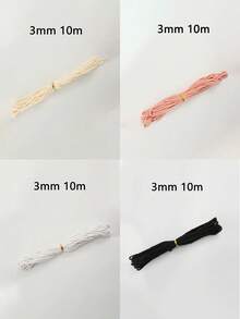 流苏绳，优质流苏绳，粗天然线，多股合成编织绳，用于壁挂装饰，植物吊架，工艺品，包袋，DIY，家居装饰，礼品包装，彩色扭纹编织绳，空心线工艺装饰，腰带配件，涤纶流苏绳，钩编用黑纱，针织用钩针线 - 彩色 - 查看 12