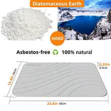 Stone Bath Mat Diatoeous Earth Mat Stone Shower Mat Fast Water Drying Ultra Absorbent Pad Diatomite MatNon-Slip For Bath Shower Kitchen Pet 15.35x23.62in Hard Light Gray 1-Pack - LightGreywave - View 4