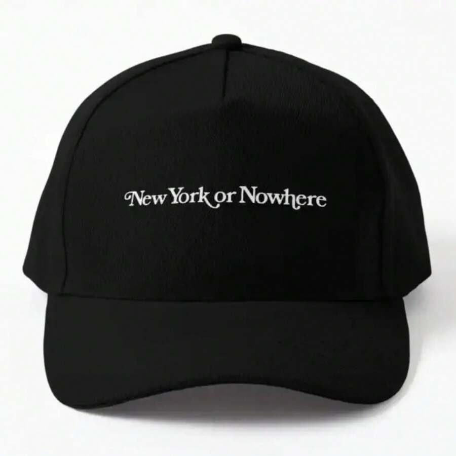 New York Or Nowhere Printed Baseball Cap - Casual Unisex Hop Cap, Lightweight And Durable, Simple Design Summer Wear, Outdoor Casual Baseball Cap, Especially Fishing Activities.Great Choice Holiday Gifts! - màu đen - Xem 1