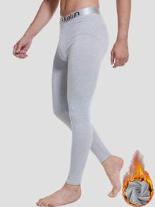 CXYIN 1 pezzo Leggings termici imbottiti da uomo, confortevoli, non deformabili, pantaloni caldi per uomo, adatti per autunno/inverno, riscaldanti - Grigio - Visualizzare 6