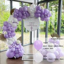 132pcs Purple Balloon Garland Arch Kit Elegant Wedding Balloons Engagement Decoration Baby Shower Adult Birthday Party Baptism Christening - As Picture - View 7