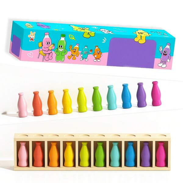 Kinder Lustiges Ratespiel Flasche, Frühkindliche Bildung Kognitive Denkspielzeug, 3-12 Jahre Gedächtnis Logik Reasoning Spielzeug, Zuordnungsspiel und interaktives Spiel, Eltern-Kind Kreatives interaktives Hand-Augen-Koordination Brettspiel