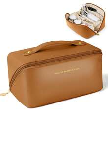 Túi du lịch đa năng, có ngăn đựng mỹ phẩm, túi trang điểm chống thấm nước bằng da PU, túi đựng mỹ phẩm hai lớp dung tích lớn, túi xách du lịch đa năng dành cho nữ, túi đựng đồ vệ sinh cá nhân, túi đựng mỹ phẩm, túi trang điểm, túi đựng đồ vệ sinh cá nhân, vật dụng cần thiết khi đi du lịch, đi du thuyền, đi nghỉ mát, unisex - Nhiều màu - Xem 22