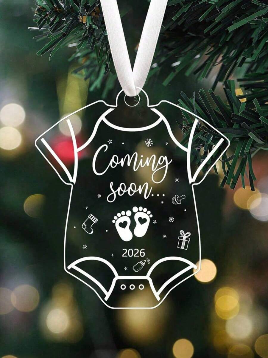 2026 Transparent Acrylic Ornament, Pregnancy Announcement, Gifts For New Parents, Christmas Tree Hanging Decoration, Gifts For Expecting Parents, Shower Gifts, Home Decoration Party Holiday Decor,Christmas Decoration - Multicolor - View 1