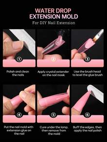 96PCS Pink Matte Dual Nail Forms Kit Full Cover Nail Mold Tips Acrylic Nail Extension Tools 4 Styles 12 Sizes Scale For Poly Nail Gel Salon Nails Design - Pink - View 7