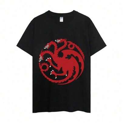 House of the Dragons T Shirt Men Couple Combination Clothes Short Sleeve Collar Fashion Woman Cotton