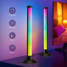 2 piezas Barra de luz LED inteligente, lámpara de mesa con cambio de color RGB, control por botón/control remoto/APP, iluminación ambiental alimentada por USB, atmósfera romántica, barras de luces LED IC RGB sincronizadas con música para PC, fiesta, habitación, sala de juegos - Barra de luz LED - Ver 9