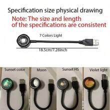 1PC Sunset Sunset Rainbow Projection Light From Photography Atmosphere Night Light Home Decoration - Black - View 9