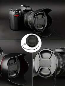 Camera Lens Cap | 49mm 52mm 55mm 58mm 62mm 67mm 72mm 77mm 82mm - Center Pinch - With Anti-Lost Strap, Suitable For Most DSLR And Mirrorless Camera Accessories