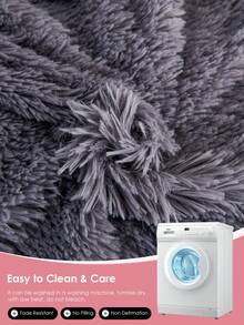 1pc Plush Fuzzy Comforter, Super Soft And Warmth In Winter, Down Alternative Bedding, Luxury Fuzzy Winter Bedding, Suitable For All Size, Oeko-Tex Certified - Grey - View 5