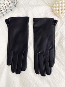 羊皮摩托车手套 韩版 男女通用 保暖内衬 加厚 保暖 情侣短款骑行防寒防风 秋冬 - 彩色 - 查看 14